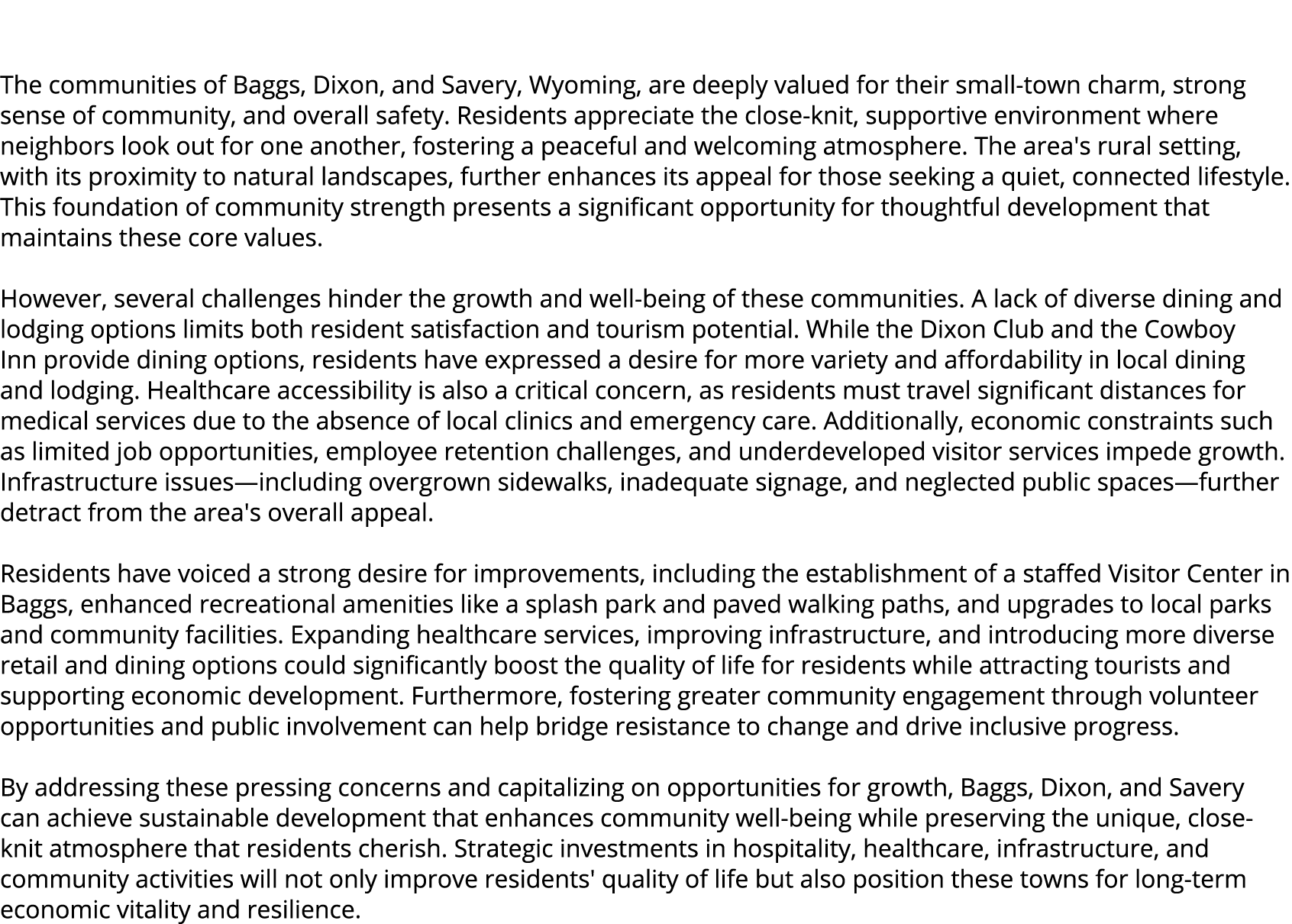  The communities of Baggs, Dixon, and Savery, Wyoming, are deeply valued for their small town charm, strong sense of ...