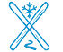 A blue and white logo of a snowflake and a stick. AI generated content